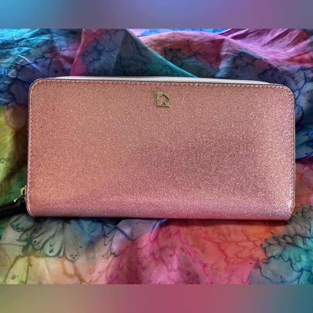 Kate Spade Rose Glitter Clutch